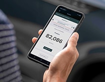 Person holding a phone showing their Lincoln Access Rewards points
